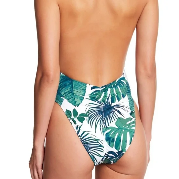 The Bikini Lab Fronds One-Piece Cheeky Swimsuit Size Large - Picture 2 of 11